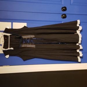 Kancy Kole 2XL Black dress bodice corest style lace top cottagecore goth NWT